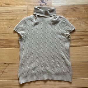Ralph Lauren Black Label Cream Cable Knit Turtleneck Sweater